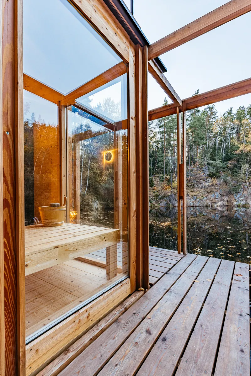 sauna výhled
